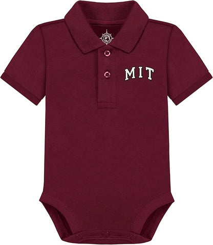 Creative Knitwear College Baby Polo Bodysuit Solid - Team Logo, Multiple Colors, for Boys & Girls (0-12 Months)