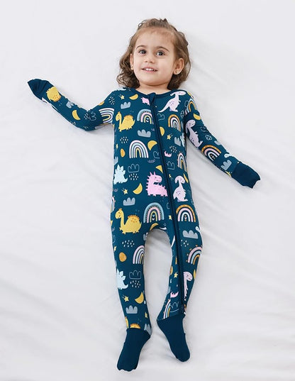 Baby Zippered Rompers Newborn Pajamas Sleepers Long Sleeve Jumpsuits Infant Zipper Romper-Viscose from Bamboo