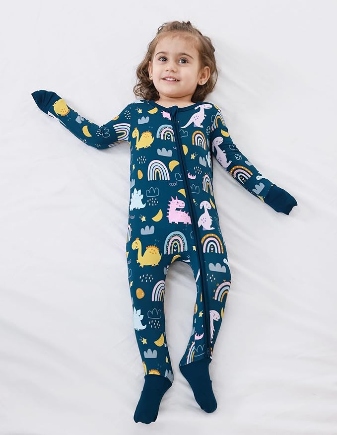 Baby Zippered Rompers Newborn Pajamas Sleepers Long Sleeve Jumpsuits Infant Zipper Romper-Viscose from Bamboo