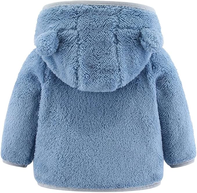Gajaous Infant Baby Boys Girls Cartoon Fleece Jacket Hooded Coat with Ears Warm Zipper Up Outwear