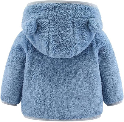 Gajaous Infant Baby Boys Girls Cartoon Fleece Jacket Hooded Coat with Ears Warm Zipper Up Outwear