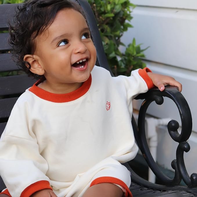 Geneve Oversized Brushed Jersey Romper - Angel Wing Embroidery - Cozy