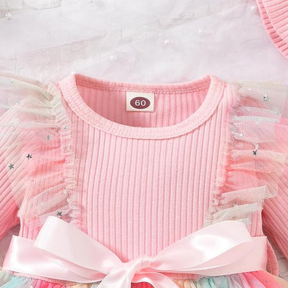 Aalizzwell Infant Newborn Girls Long Sleeve Bodysuit Dress