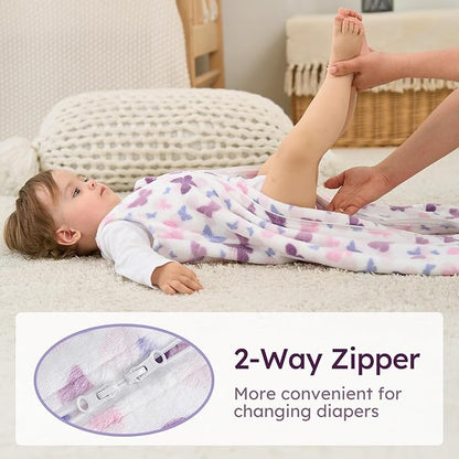 Yoofoss Fleece Baby Sleep Sack 2 Pack 1.5 Tog Baby Wearable Blanket with 2-Way Zipper