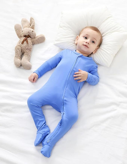 Baby Footie Romper Pajamas Unisex Newborn Infant Pjs Soft Rompers Viscose from Bamboo Sleepwear