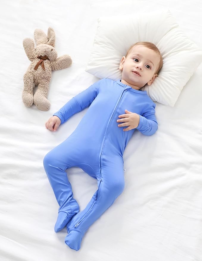 Baby Footie Romper Pajamas Unisex Newborn Infant Pjs Soft Rompers Viscose from Bamboo Sleepwear