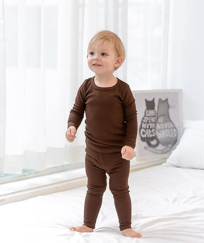 AVAUMA Baby Boys Girls Pajama Set Kids Toddler Snug fit Ribbed Sleepwear pjs for Daily Life Style