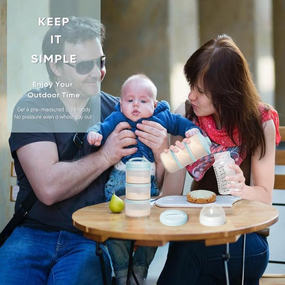 Termichy Stackable Formula Dispenser Portable Milk Powder Container, 2 Pack, Light Blue