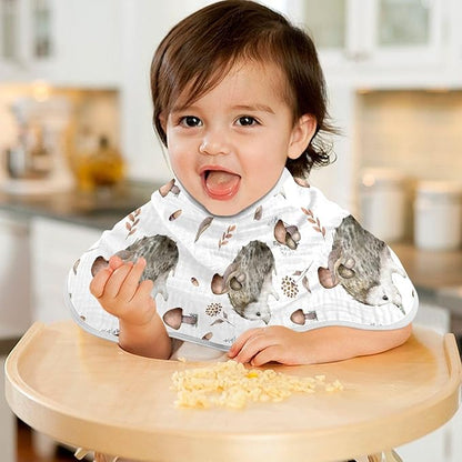 vvfelixl Baby Burp Cloths Mashrooms Hedgehog Baby Newborn Cotton Burping Cloths Set Baby Washcloths 4 Pack