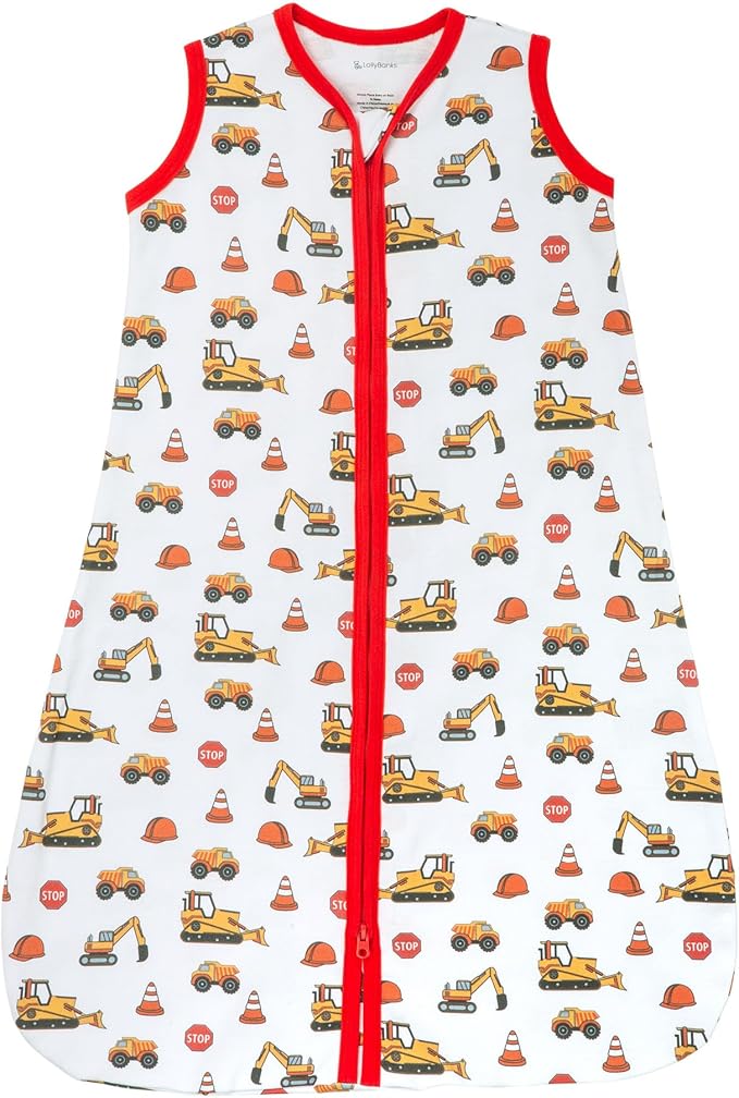 LollyBanks Sleep Sack, 100% Cotton Neutral Baby Sacks, 0.5 TOG Sleep Sacks Lightweight with 2-Way Zipper