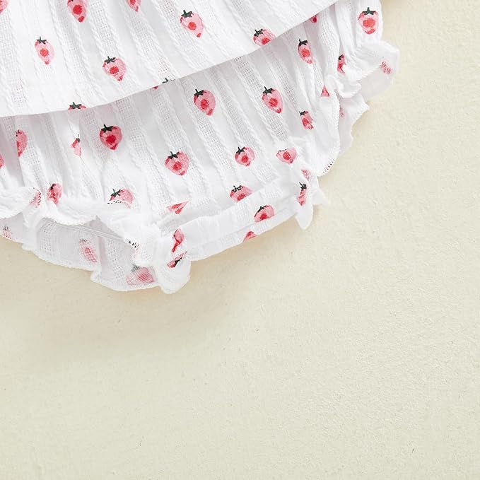 Mubineo Baby Girl Summer Clothes Cute Ruffle Tops Dress Shorts Outfits Set Infant Toddler Shrit Bloomers Princess Outfit