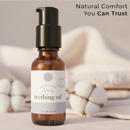 Rowe Casa Organics Baby Teething Oil, Natural Baby Teething Relief with Chamomile and Copaiba, Naturally Relieving and Soothing to Help Ease Discomfort, 1 Fl Oz