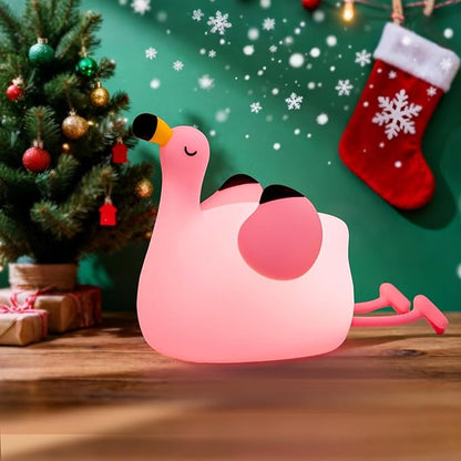 YISUN Flamingo Night Light for Kids, Soft Silicone Nursery Night Lamp Rechargeable LED Bedside Lamp with Timer, 3 Level Dimmable Cute Night Lights for Bedroom, Living Room, Dining, Gift
