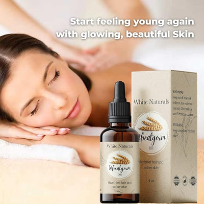 Wheatgerm Carrier Oil, Cold-pressed Unrefined, Organic 100% Pure, Wheat Germ, Rich in Vitamin E, For Skin, Hair, Nails & Stretch Marks