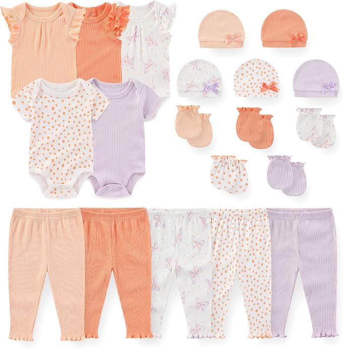 Unisex Baby Boy Girl Bodysuits Sets 20 Pack Cotton Casual New Born Clothes Comfort Infant Outfit Essentials