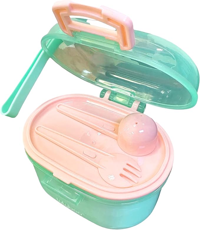 Lulyboo Baby Formula Milk Powder Container - Travel-Friendly, Airtight Storage with Scoop & Spork, Compact BPA-Free, Easy-to-Clean Portable Baby Feeding Accessories (Green)
