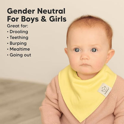 KeaBabies 8-Pack Organic Baby Bandana Bibs for Girls - Super Absorbent Triangle Baby Bibs for Drooling and Teething Infant, 100% Cotton Extra Soft for Newborn, Infant 0-36 Months (Dawn)