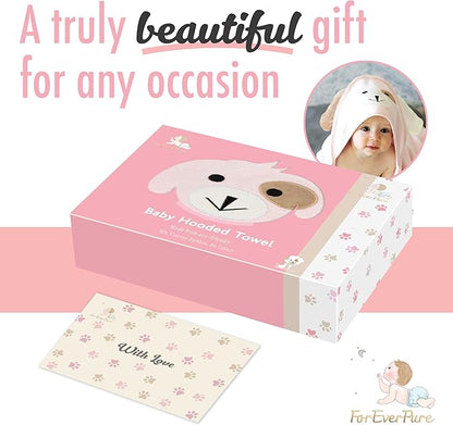 Baby Towels with Hood - Soft, Absorbent Viscose Made of Bamboo, Extra Large 35 x 35 Inches, for Newborns, Infants, Boys and Girls, Pink