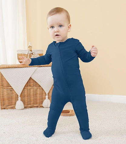 Baby Footie Romper Pajamas Unisex Newborn Infant Pjs Soft Rompers Viscose from Bamboo Sleepwear