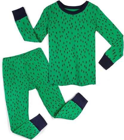 Mightly Boys and Girls' Pajamas | 100% Organic Cotton Soft, Elastic and Comfortable Footless Pajama Set for Toddlers & Kids