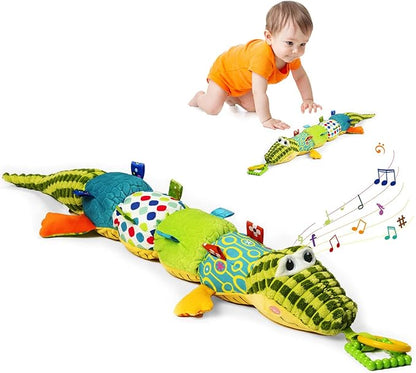 Jollybaby Baby Toys, Tummy Time Baby Toys 6-12 Month with Rattles, Crinkle, Newborn Musical Toy for Infant 0 3 6 9 12 Months Boys & Girls-Alligator