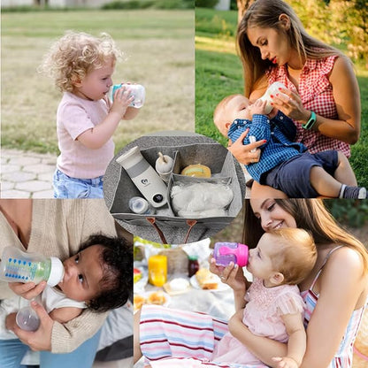 Portable Milk Warmer & Mixer, Cordless Travel Bottle Warmer for Breastmilk, Formula or Water, 10 oz Big Capacity, Big Battery Capacity for Journey, Calienta Biberones Portátil