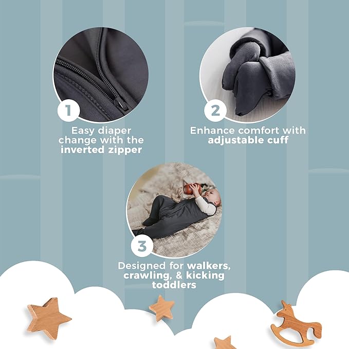 Nyte Nyte Baby - Sleeveless Soft Baby & Toddler Sleeping Sack, Breathable with Adjustable Feet Cuffs & Anti-Slip Grip