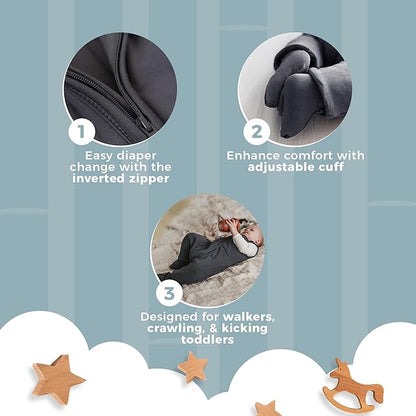 Nyte Nyte Baby - Sleeveless Soft Baby & Toddler Sleeping Sack, Breathable with Adjustable Feet Cuffs & Anti-Slip Grip