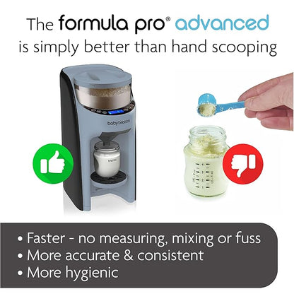 Baby Brezza Formula Pro Advanced Formula Dispenser Machine - Automatically Mix a Warm Formula Bottle Instantly - Easily Make Bottle with Automatic Powder Blending, Slate