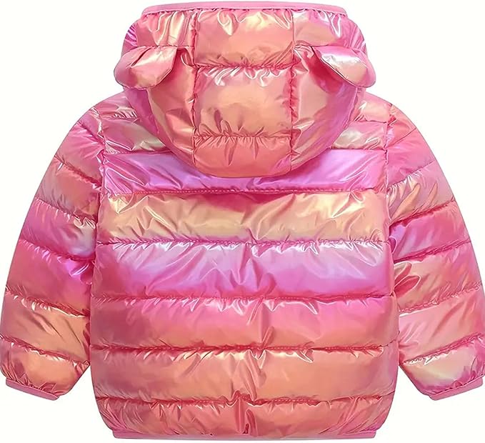 Toddler Winter Coats Puffer Padded Jacket Baby Boys Girls Bear Hoods Down Jacket Light Weight Infant Outerwear