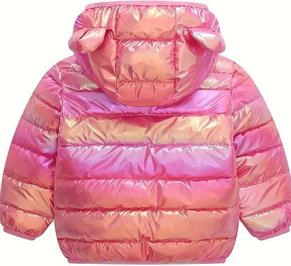 Toddler Winter Coats Puffer Padded Jacket Baby Boys Girls Bear Hoods Down Jacket Light Weight Infant Outerwear