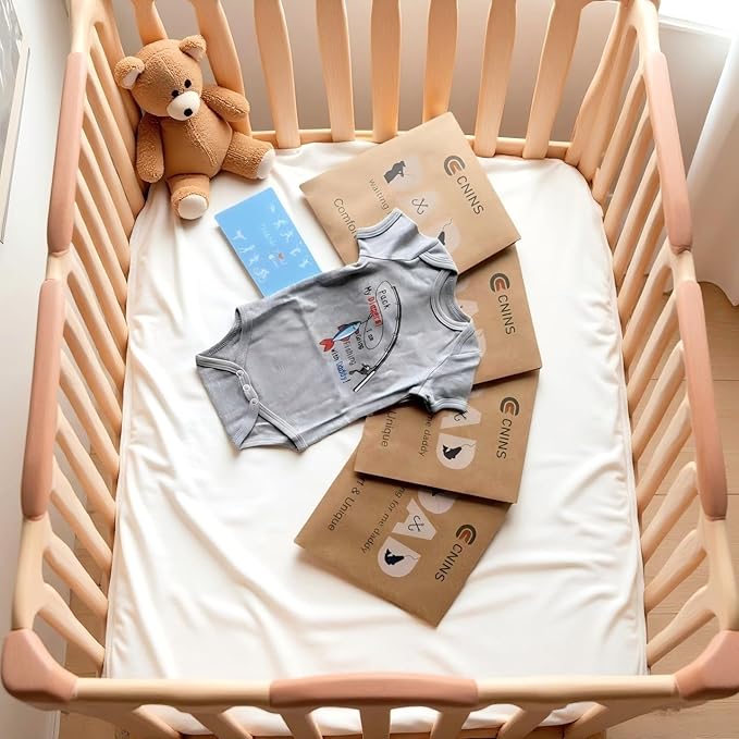 Cnins Funny Baby Bodysuit & Daddy Matching Cotton Outfit for Wild One 1st Birthday, Unisex Newborn Infant Clothes 0-24M