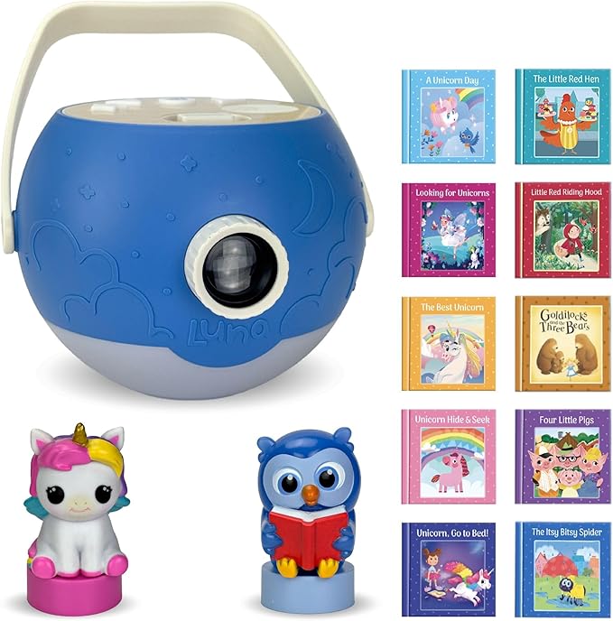 Kids Book Projector - 5 Unicorn & 5 Classic Read-Aloud Stories, 10 Songs, Night Light & Soothing Dream Music | Children Ages 3+ Storytime Projector for Kids & Toddlers | Owl & Unicorn