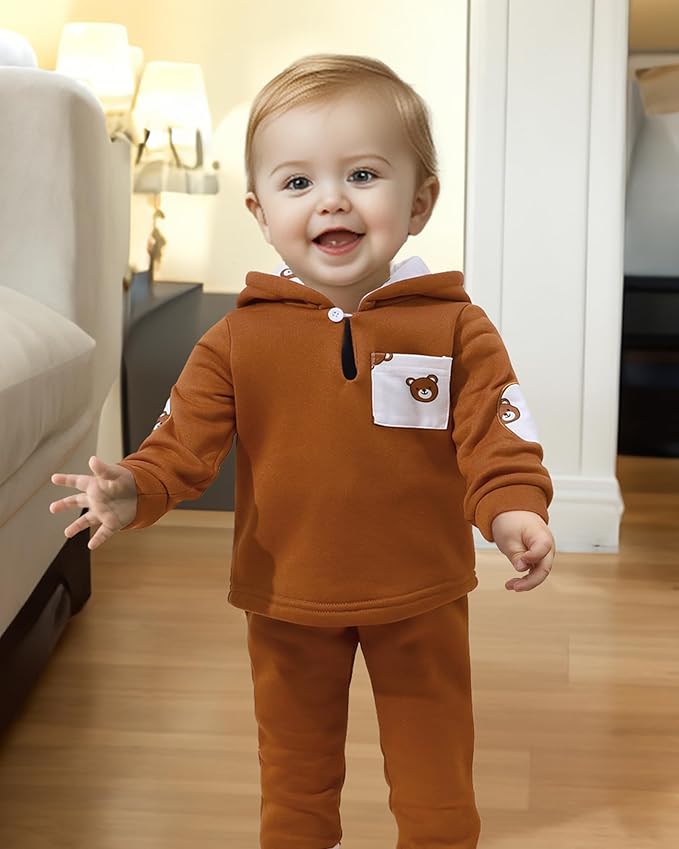 Toddler Baby Boy Clothes Infant Newborn Boy Outfit Long Sleeve Hoodie Sweatshirt Pants Fall Winter Clothes Set