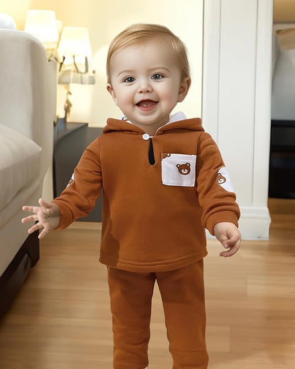 Toddler Baby Boy Clothes Infant Newborn Boy Outfit Long Sleeve Hoodie Sweatshirt Pants Fall Winter Clothes Set