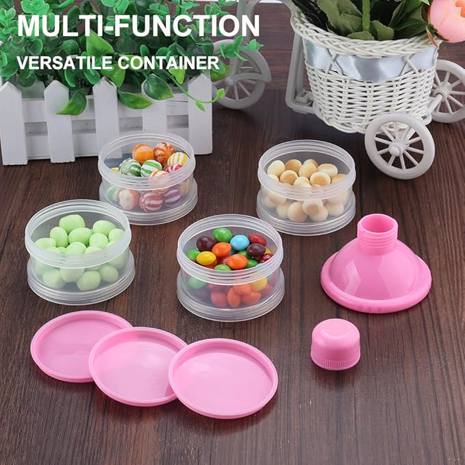 Accmor Formula Dispenser On The Go, 4 Compartments Stackable Formula Container for Travel, Baby Milk Powder Kids Snack Container, BPA Free ﻿