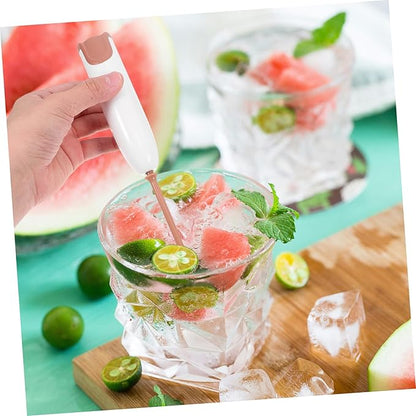 Kichvoe Electric Milk Powder Stirring Rod Handheld Mixer for Shakes Lightweight Compact Kitchen Tool for Parents the Go Warm White No Batteries Included