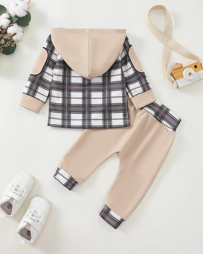 Toddler Baby Boy Clothes Infant Newborn Boy Outfit Long Sleeve Hoodie Sweatshirt Pants Fall Winter Clothes Set