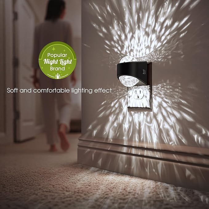 Night Light, Night Lights Plug into Wall, Night Light for Bedroom, Dimmable Brightness, LED Dusk to Dawn Sensor Nightlight for Nursery, Bathroom, Home Decor, Gaming Room, Daylight White 5000k