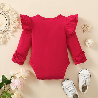 Baby Girl Solid Color Romper Infant Ruffle Sleeve Bodysuit One Piece Outfit Toddler Jumpsuit clothes