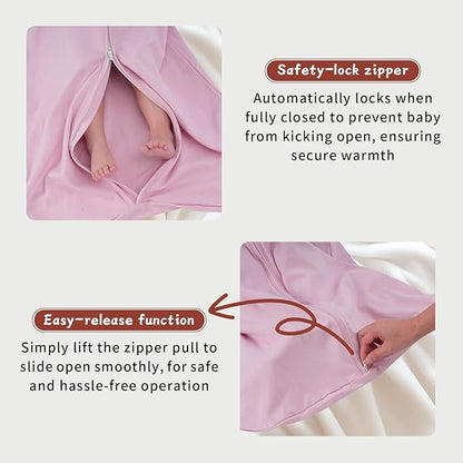 Baby Sleep Sack 0-6 Months,100% Cotton TOG 0.5 Wearable Blanket for Newborn and Infant, 3 Pack 2-Way Zipper Lightweight Sleeping Bags for Toddler