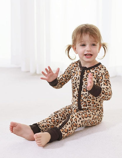 Baby Zippered Rompers Newborn Pajamas Sleepers Long Sleeve Jumpsuits Infant Zipper Romper-Viscose from Bamboo