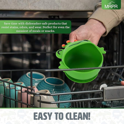 MRPR Hop & Snack Silicone Frog Bowl – Silicone Suction Bowl for Toddlers – BPA-Free, Microwave & Dishwasher Safe – Spill-Resistant, Travel-Friendly