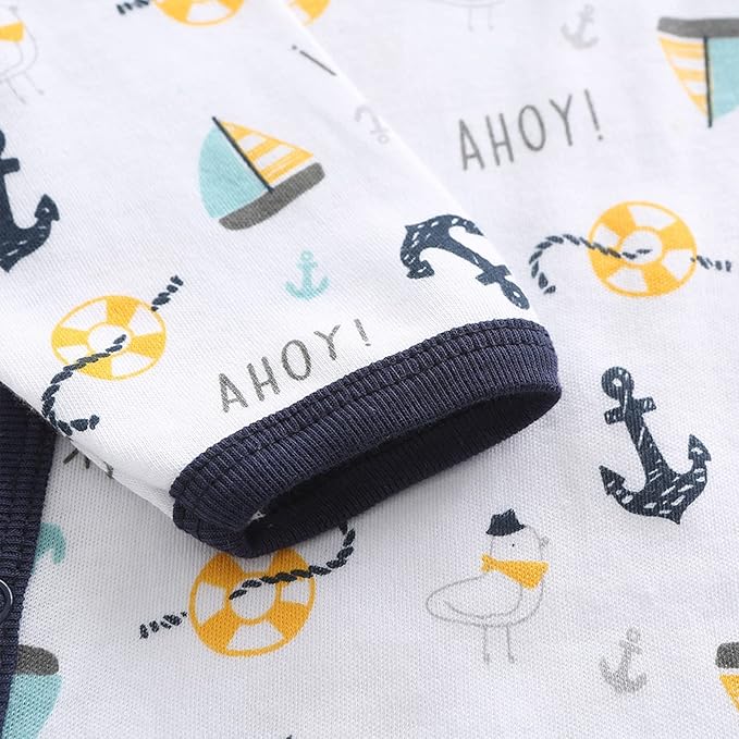 Newborn Baby Boy Girl Organic Cotton Bodysuit Long Sleeve Jumpsuit 3-Pack Outfits Clothes,0-24Months