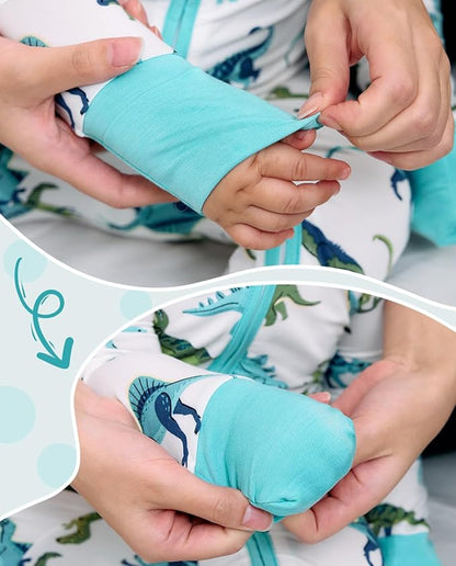 Bamboo Viscose Baby Convertible Footie Pajama, Zipper Pajamas for Baby Boys & Girls, Sleep & Play Footed Pjs