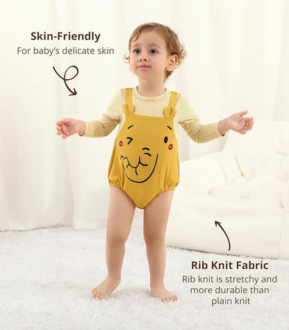 Baby Viscose from Bamboo Bodysuit for Boys Girls Long Sleeve Romper Soft Outfits for Infant One-Piece Cute Clothes