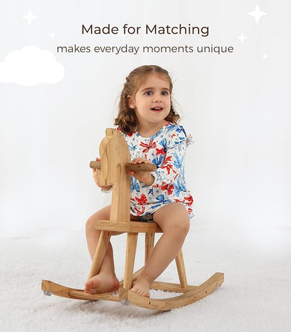 Baby Girl Bodysuit Dress- Viscose Made from Bamboo, Long Sleeve Flutter Skater Dress with Bodysuit Infant Outfit