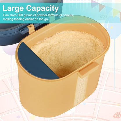 Accmor Baby Formula Dispenser On The Go, Portable Milk Powder Formula Dispenser with Scoop,Formula Containers for Travel Hold 12.7oz/360g Formula, Yellow