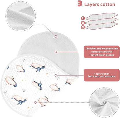 vvfelixl Watercolor Penguins Burp Cloths for Baby Boy Girls Baby Washcloths Burp Rags 1 Pack White