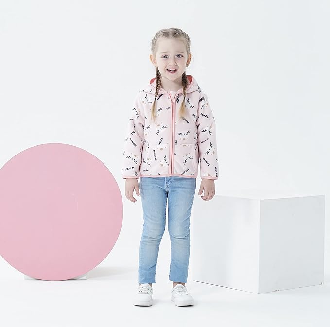 Feidoog Toddler Fleece Jacket Baby Boys Girls Hooded Zipper Long Sleeve Thick Warm Outerwear